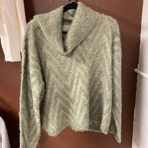 Fuzzy green sweater